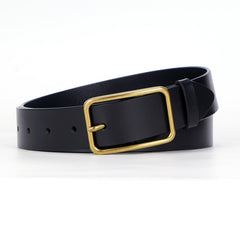 Men's Retro Leather Belt with Pin Buckle for Jeans Casual Pants