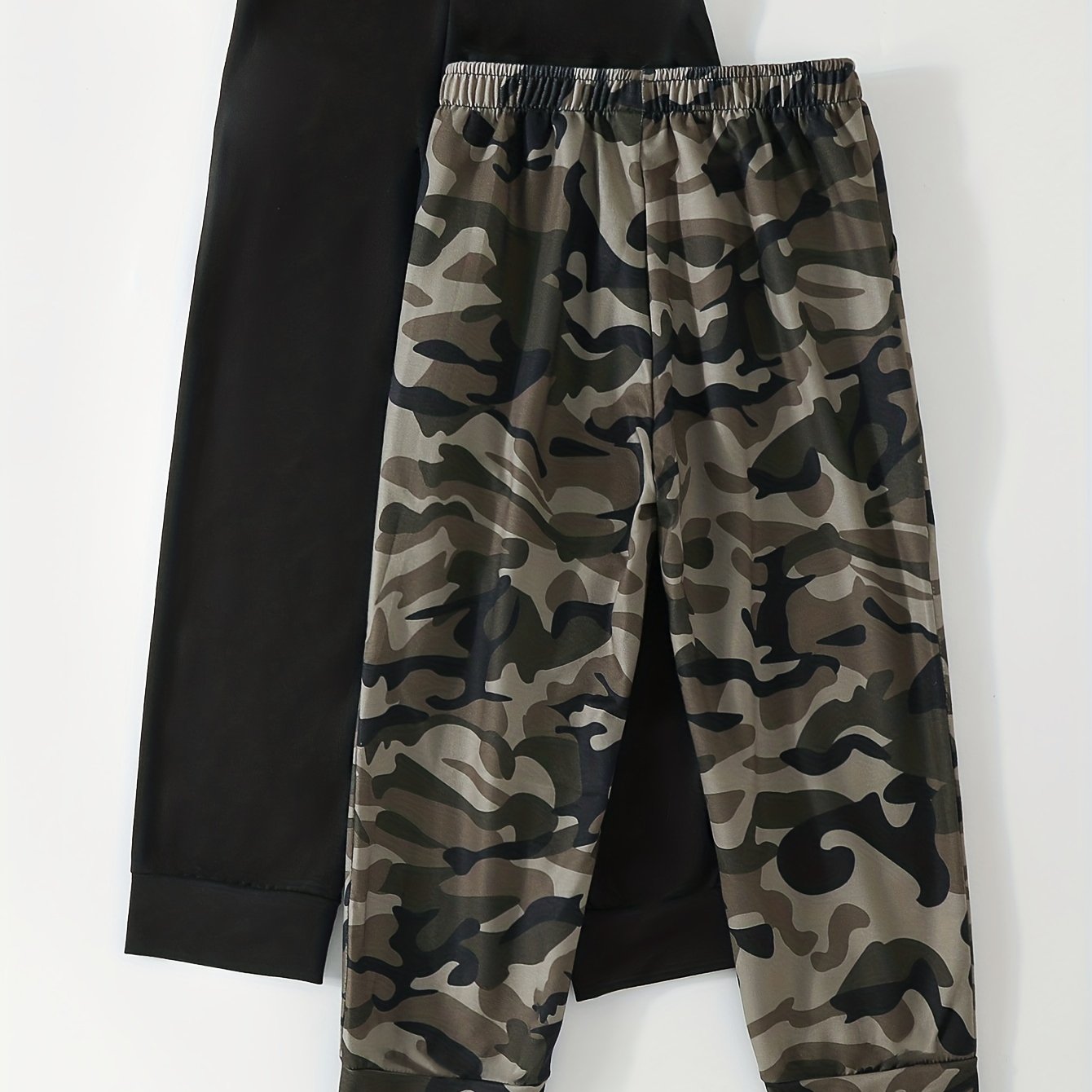 2pcs Boys Dino Camo Sweatpants Active Jogger Sports Pants Kids Clothing