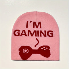 Knit Beanie Hat Gamepad Pattern Men Women