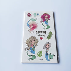 Waterproof Mermaid Tattoos for Kids - Set of 10 Sheets
