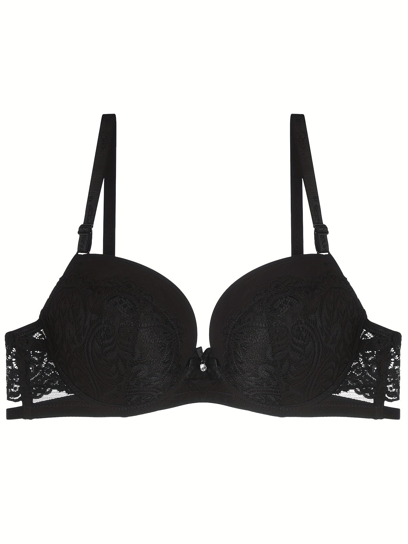 Contrast Lace Push Up Bra Anti Sagging Women's Lingerie