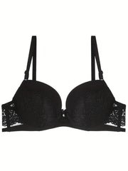 Contrast Lace Push Up Bra Anti Sagging Women's Lingerie