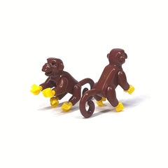 4pcs Brown Monkey Building Blocks DIY Zoo Playset