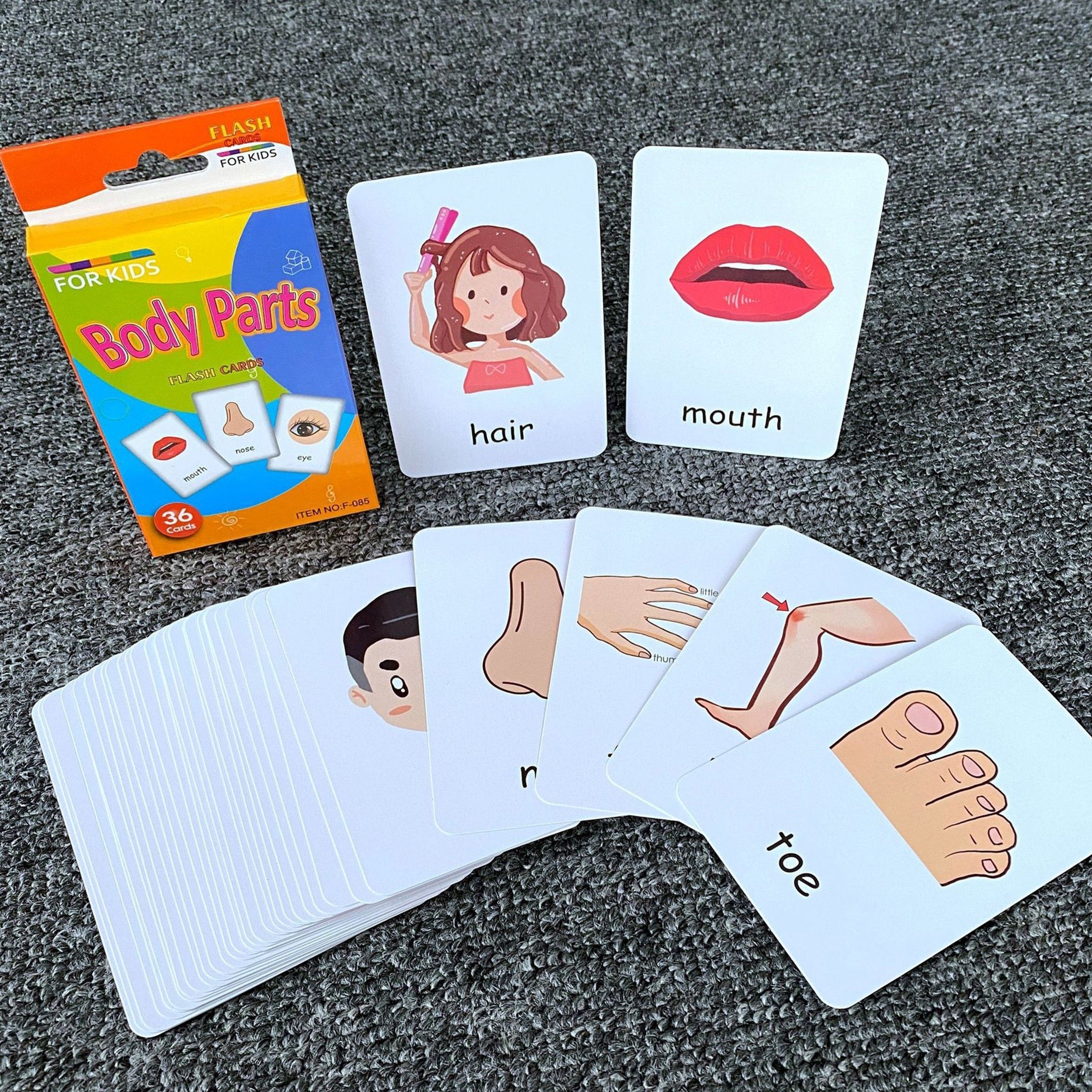 Colorful Word Recognition Flash Cards for Kids