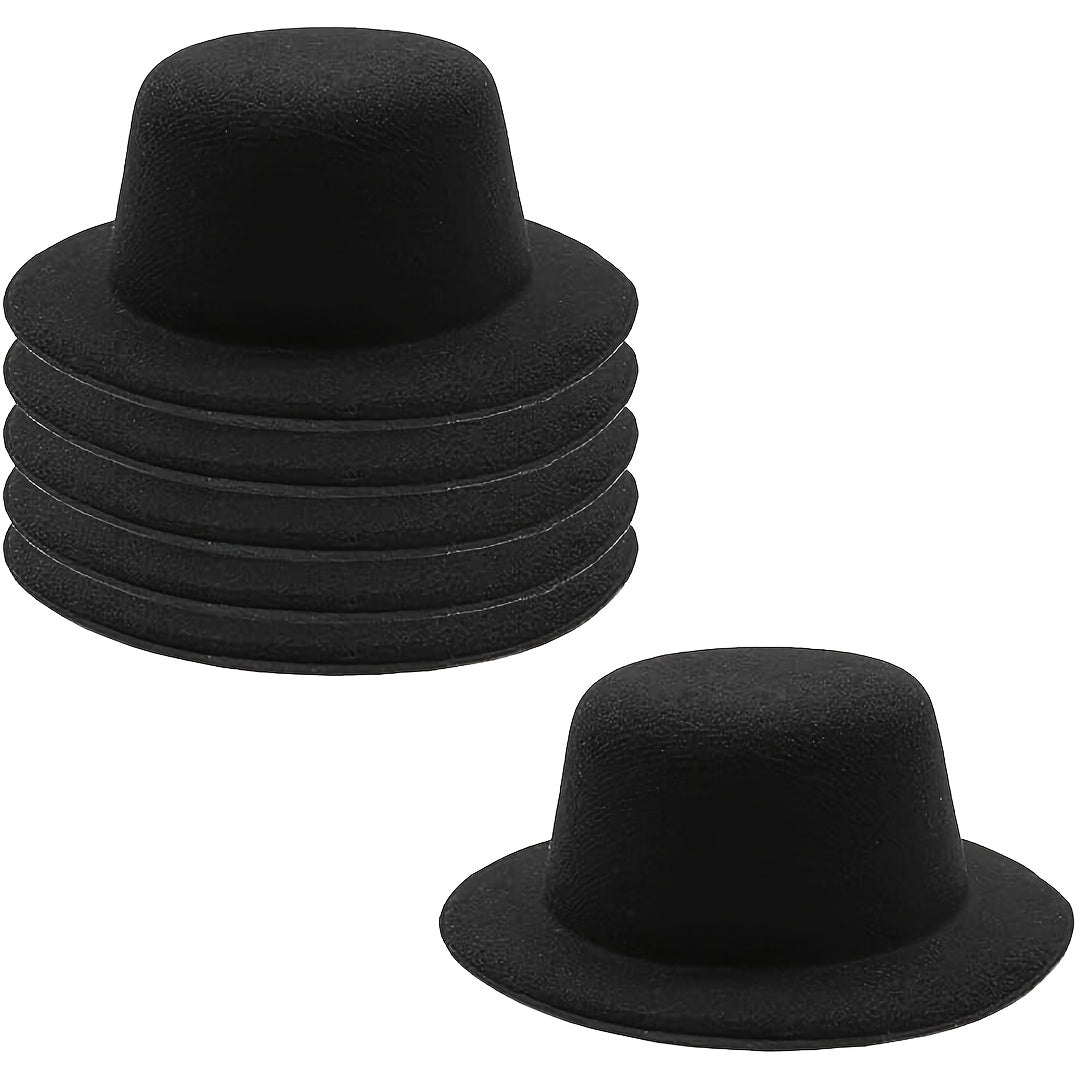 3pcs Mini Top Hats for DIY Crafts 5W x 2H Ideal for Hair & Pet Accessories