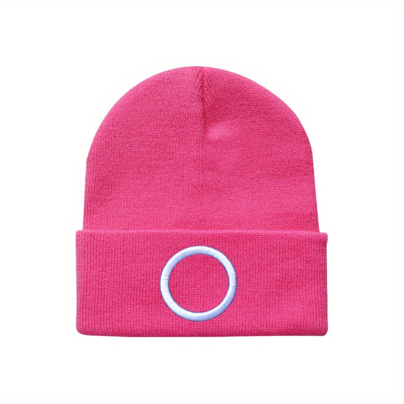 Round Embroidery Knitted Hat and Handsome Acrylic Knit Hat for Men