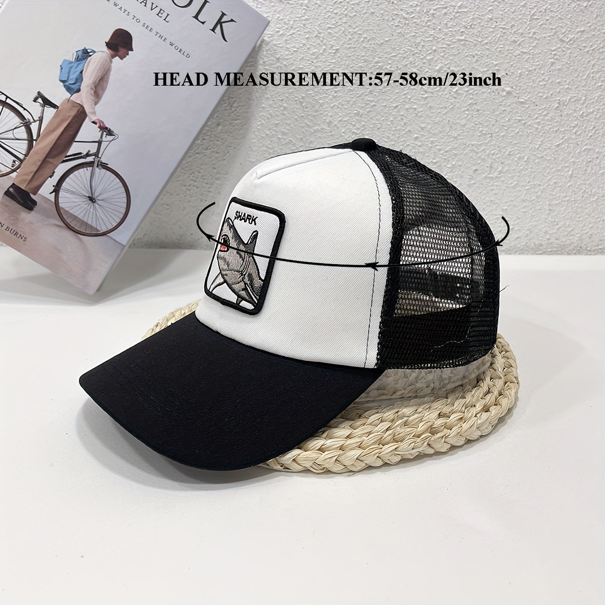 Shark Patch Trucker Hat Sunshade Baseball Cap Lightweight Dad Hats