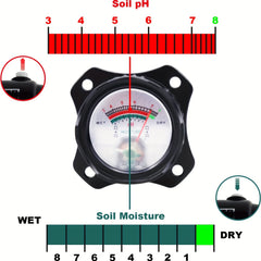 Soil PH Meter Long Probe Deep Soil Moisture Tester 2-in-1 Hygrometer