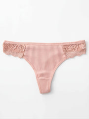 5pcs Lace Thongs Sexy Low Waist Panties Women's Lingerie