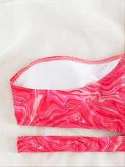 One Shoulder Cut Out Bikini Set