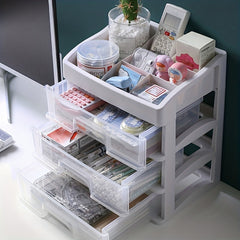 Desktop Transparent Cosmetic Organizer Drawer Type Storage Box