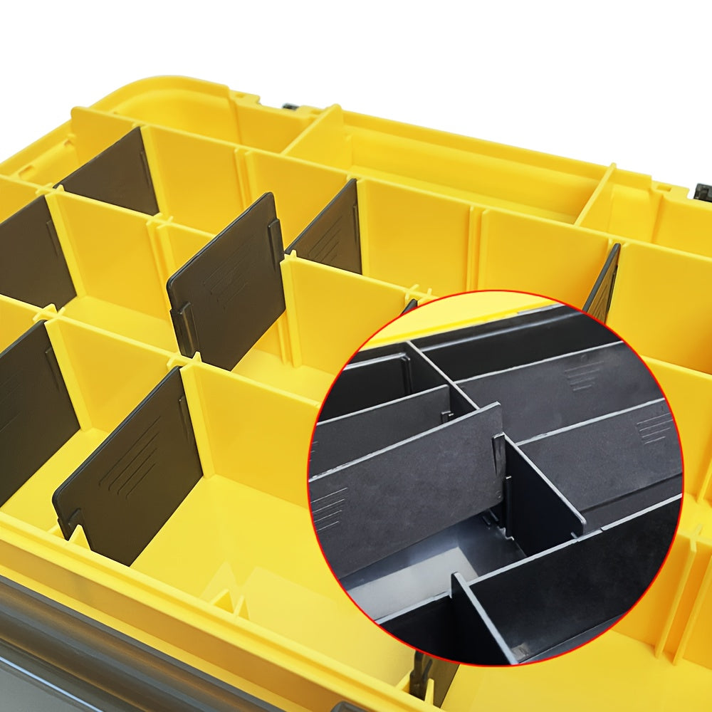 Portable Tool Storage Box with Lid & Handles - Garage Organizer