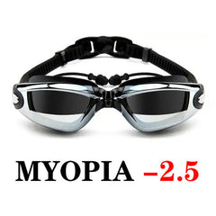 Waterproof Myopia Swimming Goggles Anti Fog Glasses Earplugs Diving Swim