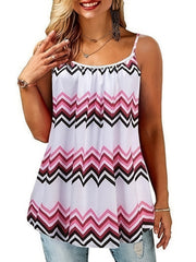 Floral Print Round Neck Med Stretch Cami Top