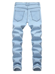 Men's Skinny Ripped Jeans Slim Fit Distressed Pants