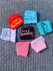 7 Pcs Letter Print Bow Tie Briefs Mid Rise Intimates Panties Women's Lingerie