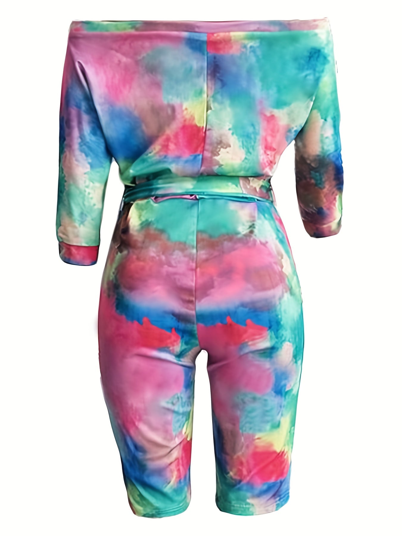 Women's Plus Tie Dye Off Shoulder Jumpsuit