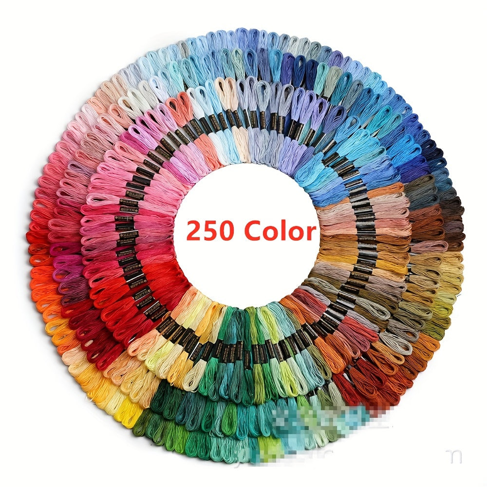 250pcs Embroidery Thread Cross Stitch Sewing Skeins Embroidery Floss Kit