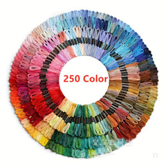 250pcs Embroidery Thread Cross Stitch Sewing Skeins Embroidery Floss Kit