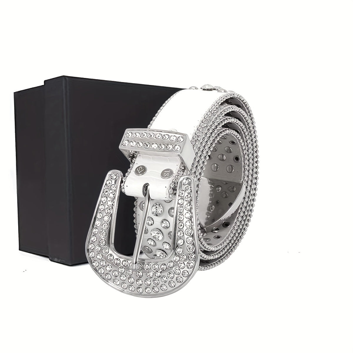 Sparkle Studded Rhinestone Cowboy Belt for Jeans Dress