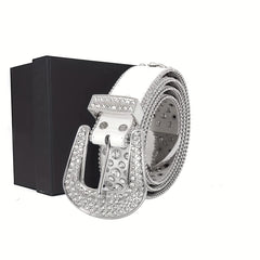 Sparkle Studded Rhinestone Cowboy Belt for Jeans Dress