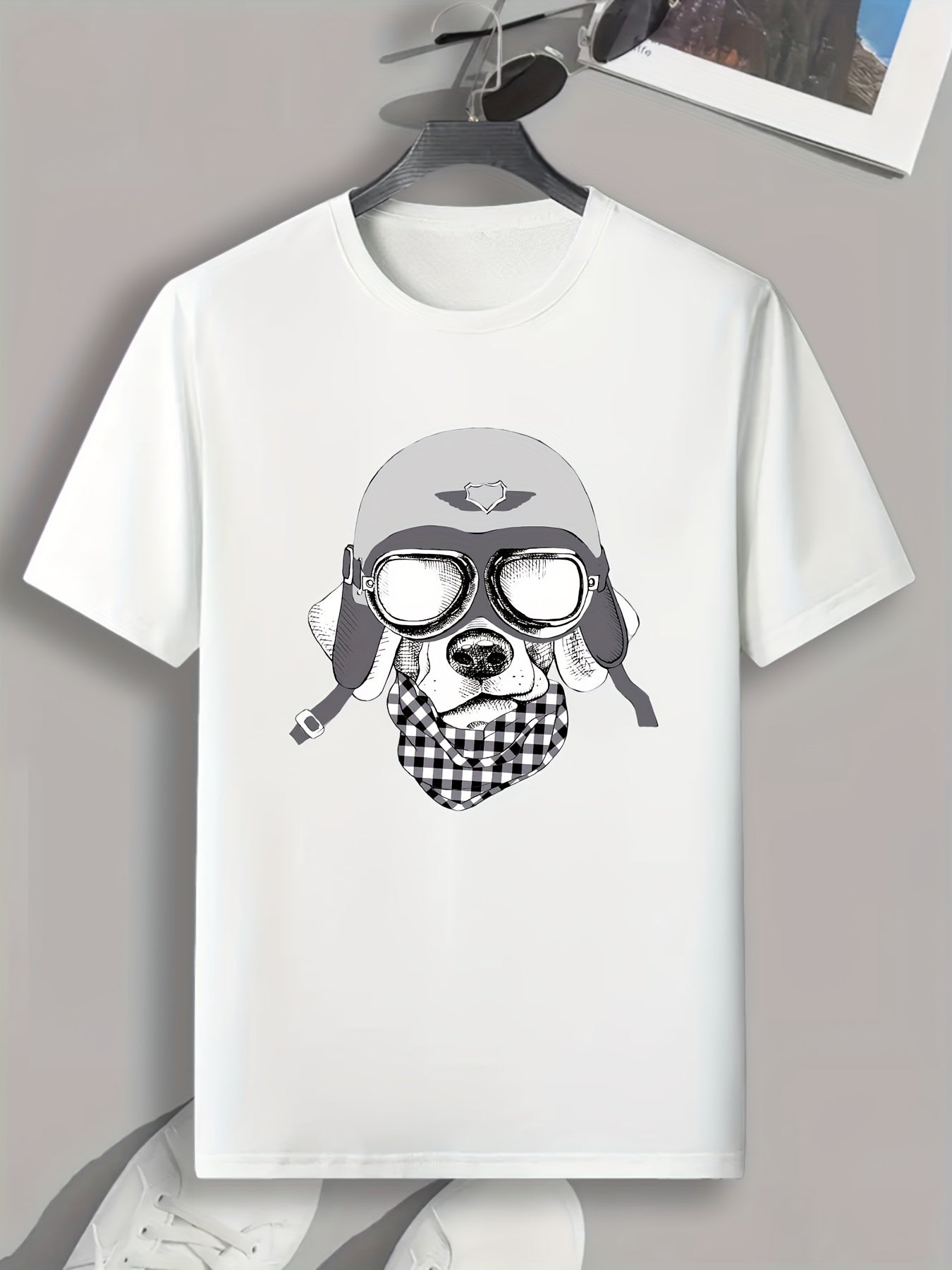 Dog Print Men's Graphic T shirt Casual Comfy Tees For Summer
