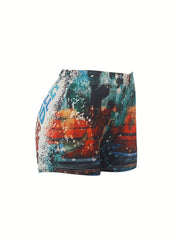 Letter Print Skinny Shorts Casual Shorts