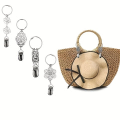Vintage Flower Hollo Out Metal Hat Clip for Women