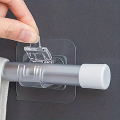 2pcs Adhesive Curtain Rod Bracket Holder Nail Wall Mounted