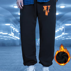Men's Casual Winter Alphabet Print Jogger Pants
