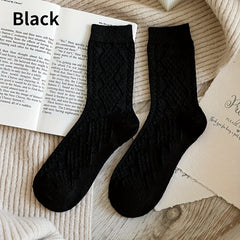 Argyle Textured Socks Comfy & Soft Mid Tube Women's Stockings