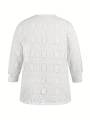 Lace Half Sleeve Open Front Cardigan