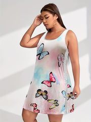 Butterfly Tie Dye Lace Panel Loungewear Dress