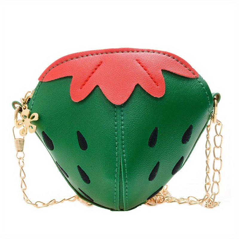 Girls Cartoon Strawberry Shaped Bag Messenger Mini Coin Purse Decorative