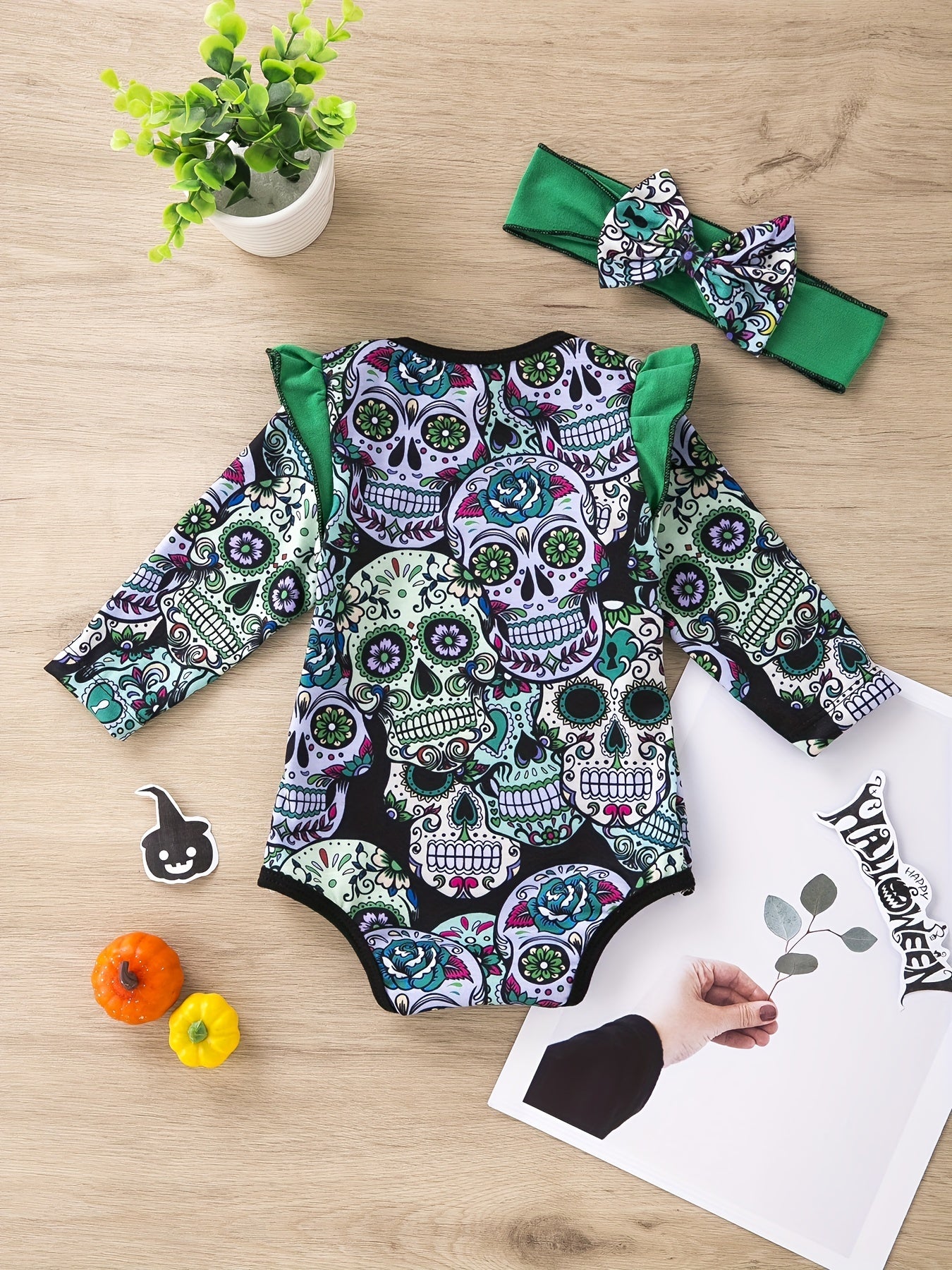 Newborn Baby Girl Outfit Long Sleeve Bodysuit 2Pcs Toddler Clothing Sets