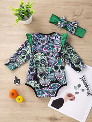 Newborn Baby Girl Outfit Long Sleeve Bodysuit 2Pcs Toddler Clothing Sets