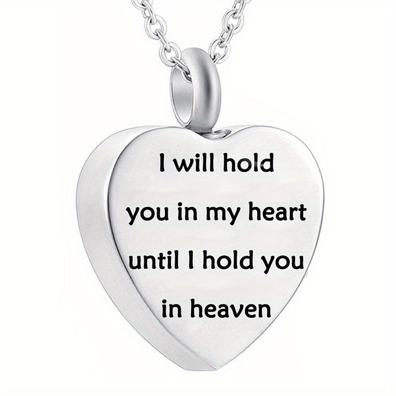 Stainless Steel Heart Shaped Pet Memorial Necklace