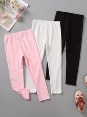 3pcs Toddler Girls Cartoon Leggings Elastic Waist Tights