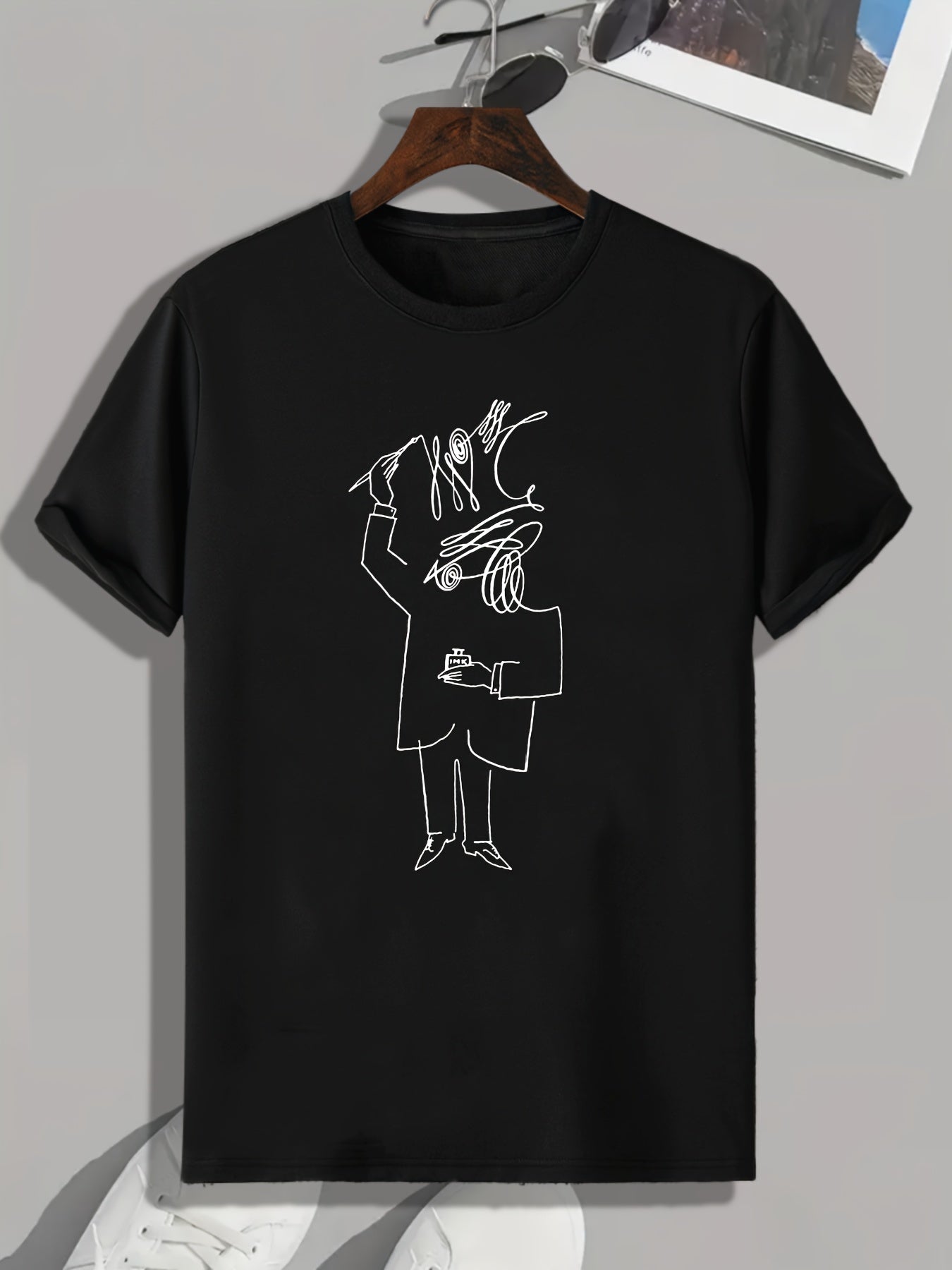 Abstract Sketch Men's Comfy T-shirt for Outdoor Summer
