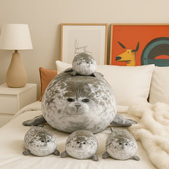 5pcs Simulation Seal Mom with Seal Boy Plush Doll Set Holiday Gift