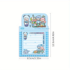 50 Sheets Cartoon Girl Sticky Notes for Decorating and Reminders