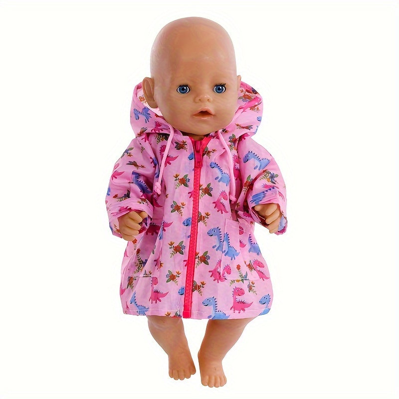 Pink Raincoat for 18 inch Dolls Fits 43 Newborn Dolls Ages 3-6
