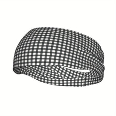 Men's Vintage Headband Plaid Pattern Lightweight Fabric Non Slip Hairband