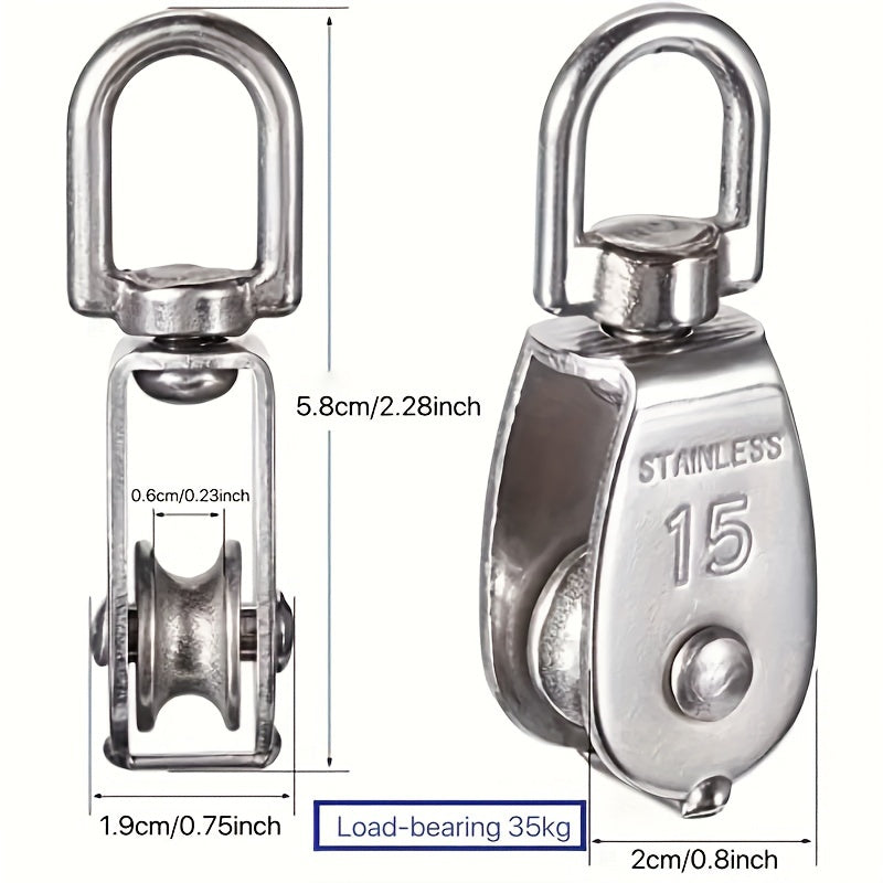 1pc Stainless Steel Pulley Fixed Pulley Crane Wire Rope Pulley Lifting Pulley