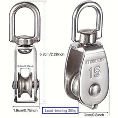 1pc Stainless Steel Pulley Fixed Pulley Crane Wire Rope Pulley Lifting Pulley