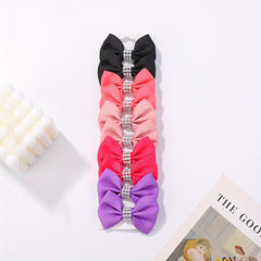 10pcs Baby Girls Bow Hair Clip Ribbon Hair Accessories Headwear