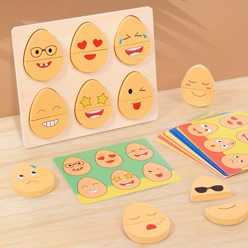 Wooden Expression Matching Game for Kids