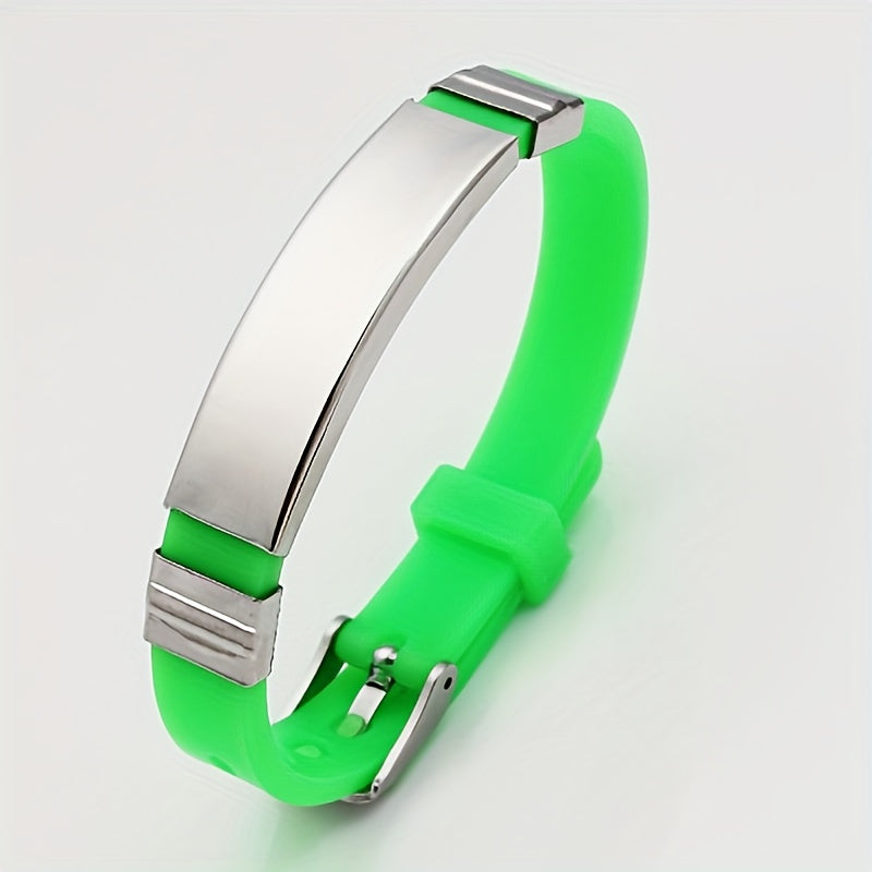 Personalized Titanium Steel Silicone Couple Bracelet