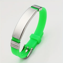 Personalized Titanium Steel Silicone Couple Bracelet