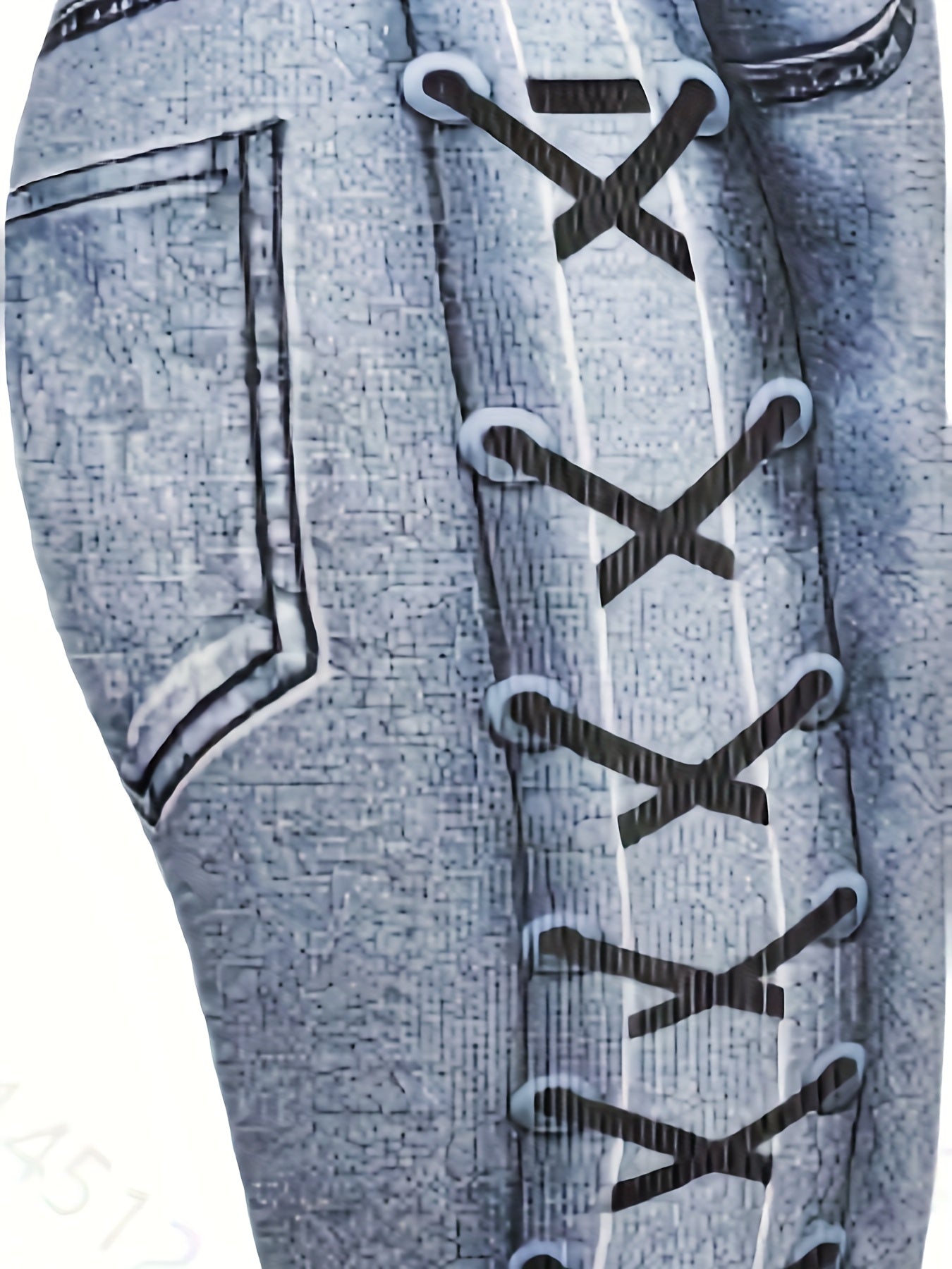 Denim Print Skinny Leggings Stretchy Casual Leggings Women's Clothing